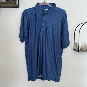 NWOT Collars & Co Featherweight Blue Short Sleeve Dress Collar Polo Shirt Large